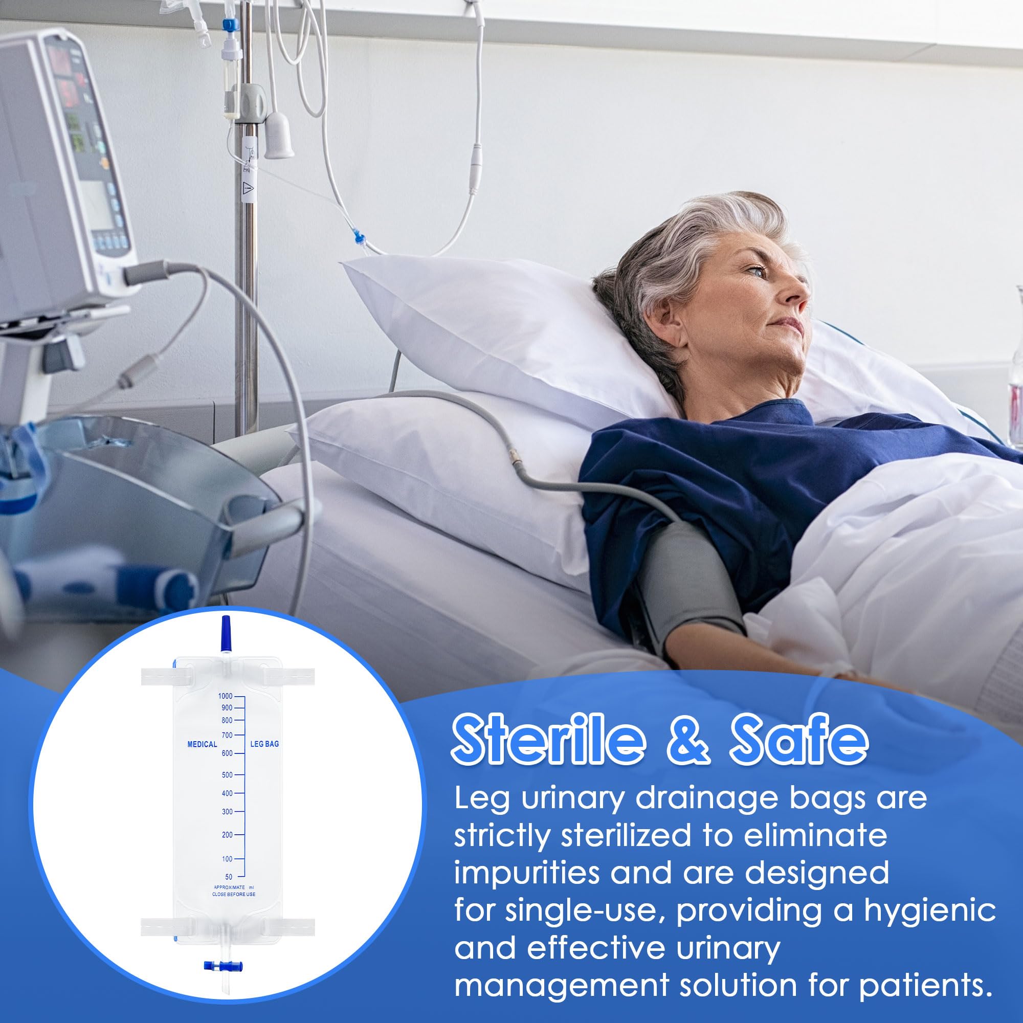 Dunkive leg bag with clear scale markings for accurate monitoring