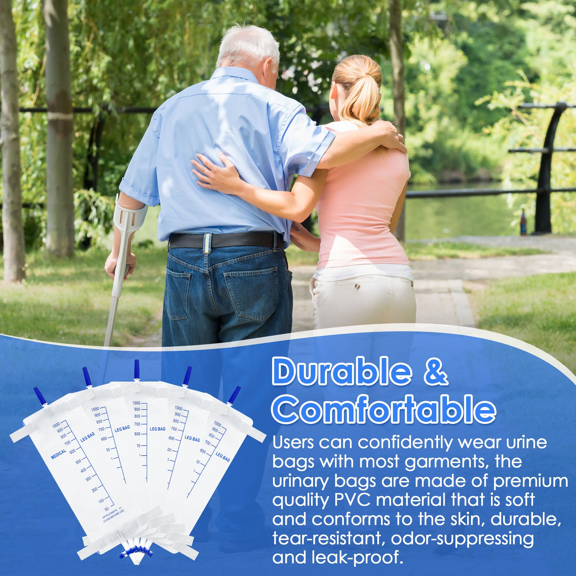 Dunkive leg bag sterile, designed for single-use with hygienic protection