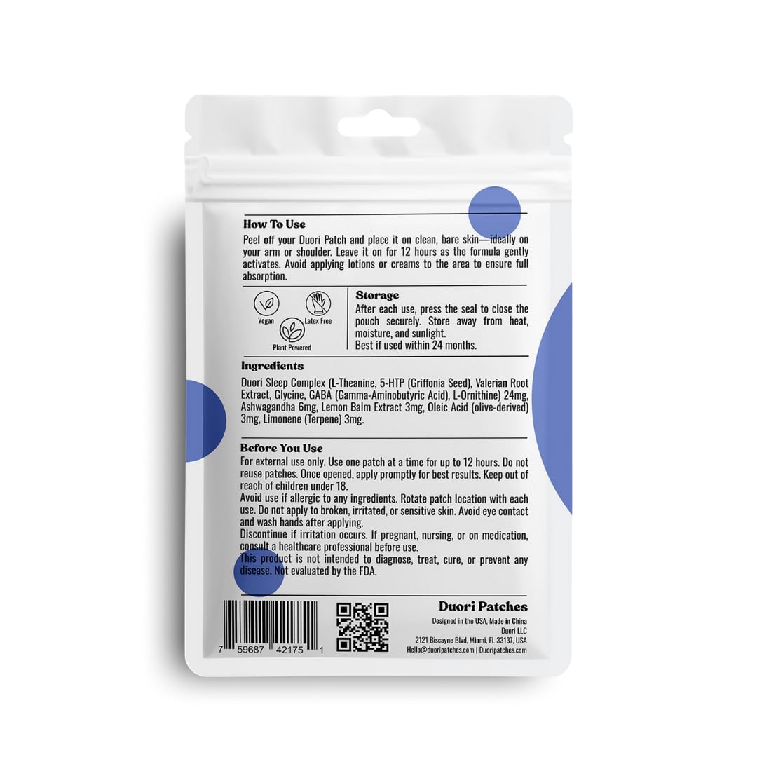 Patch on wrist shows discreet, comfortable nightly wear.