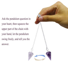 DUQGUHO clear quartz pendulum for energy protection and focus during practice.