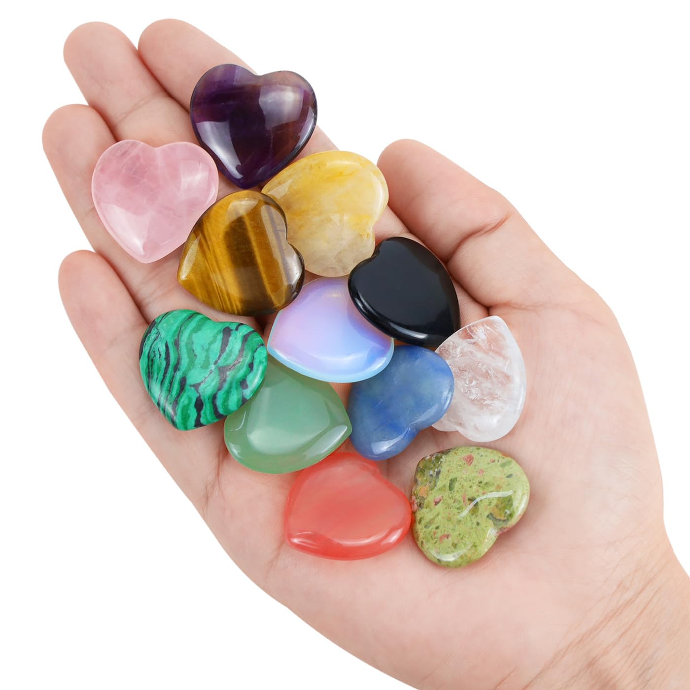 DUQGUHO blue aventurine heart crystal 1 inch for focus and clarity.