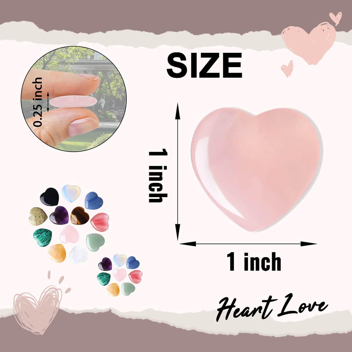 DUQGUHO green aventurine heart crystal 1 inch for luck and growth.