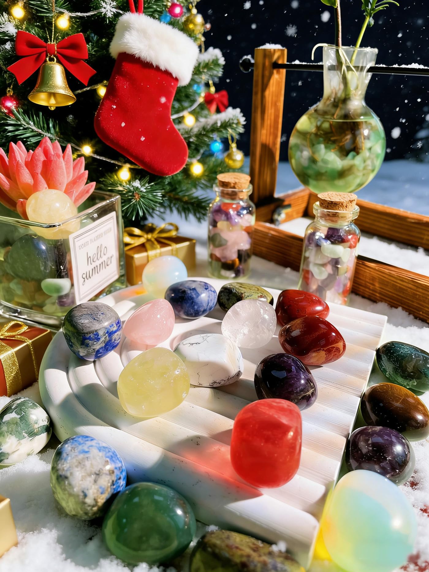 DUQGUHO multicolor tumbled stones add vibrant craft accents