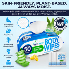 Dura Cleanse XL travel sheets pack view for convenient on-road refreshment