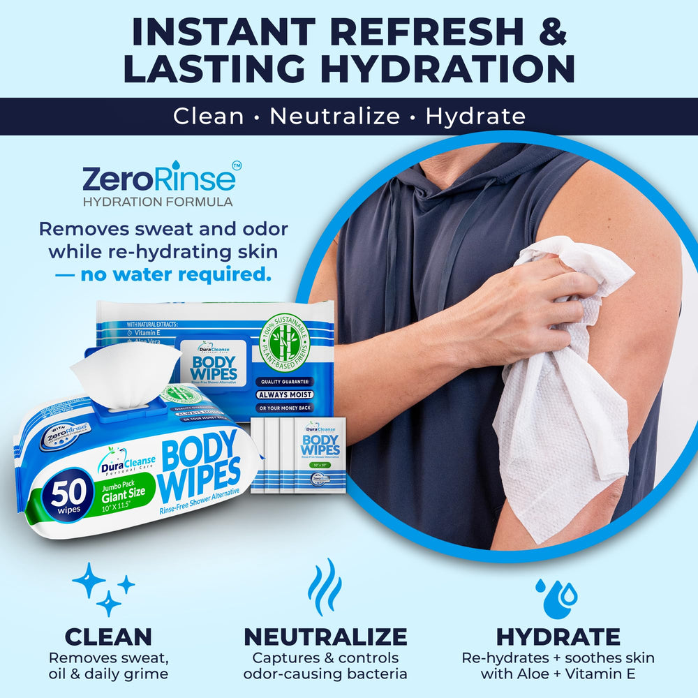 Dura Cleanse XL wipe used after workouts for quick cleanup