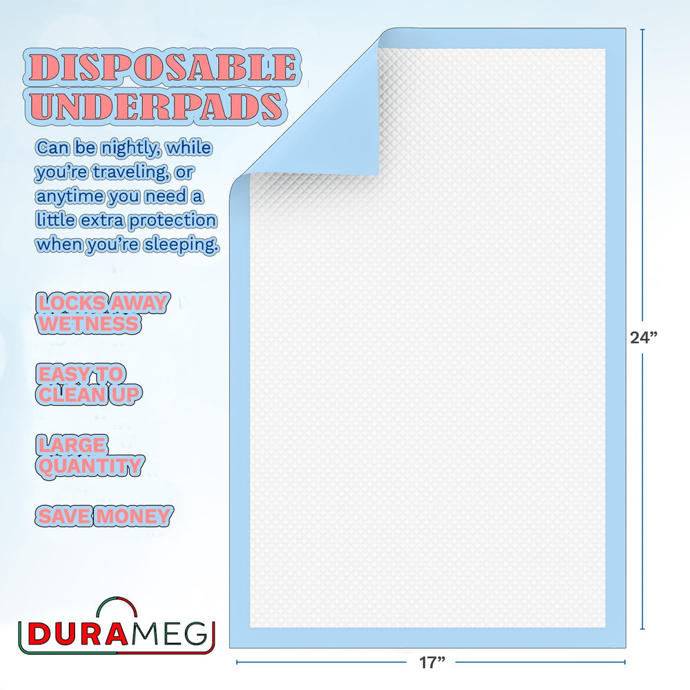 Absorbent core of Durameg underpads locking moisture quickly