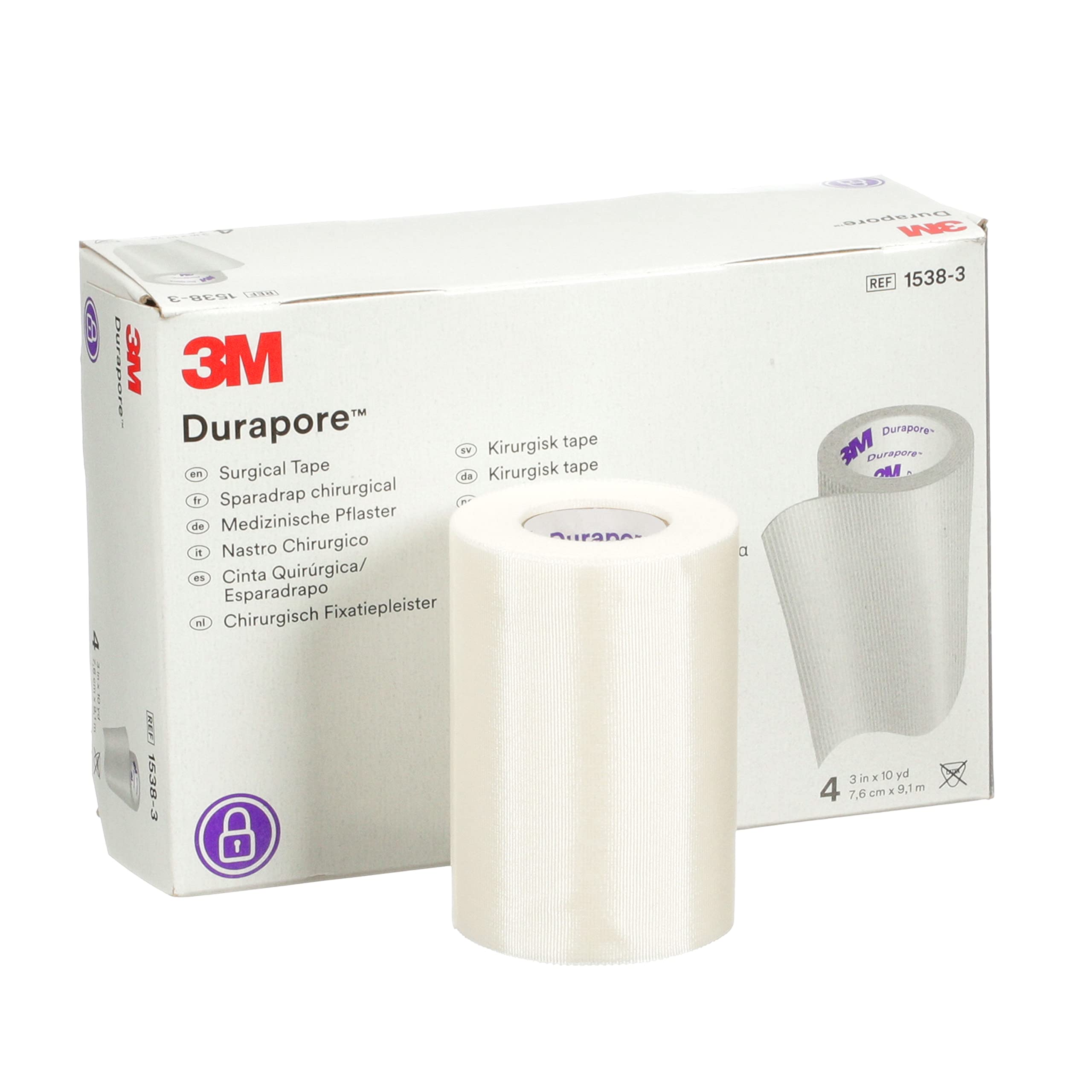 Durapore surgical tape adheres to dry skin for reliable catheter securement.