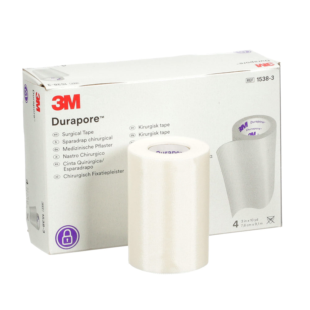 Durapore surgical tape adheres to dry skin for reliable catheter securement.