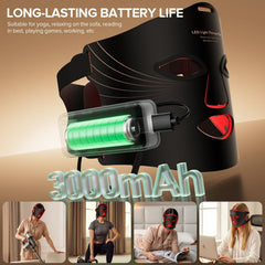 Duuckin LED mask side view with adjustable strap for comfort.