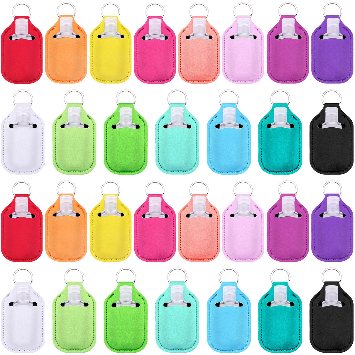 Duufin 60-piece set with colorful keychain bottles offers easy access on the go.