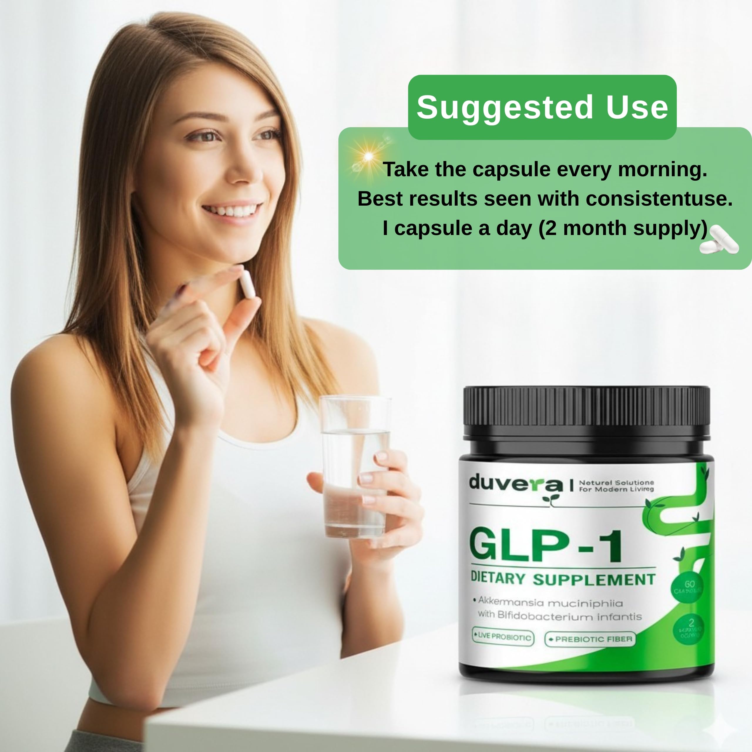 Duvera GMP-certified non-GMO gluten-free capsule product for clean quality.