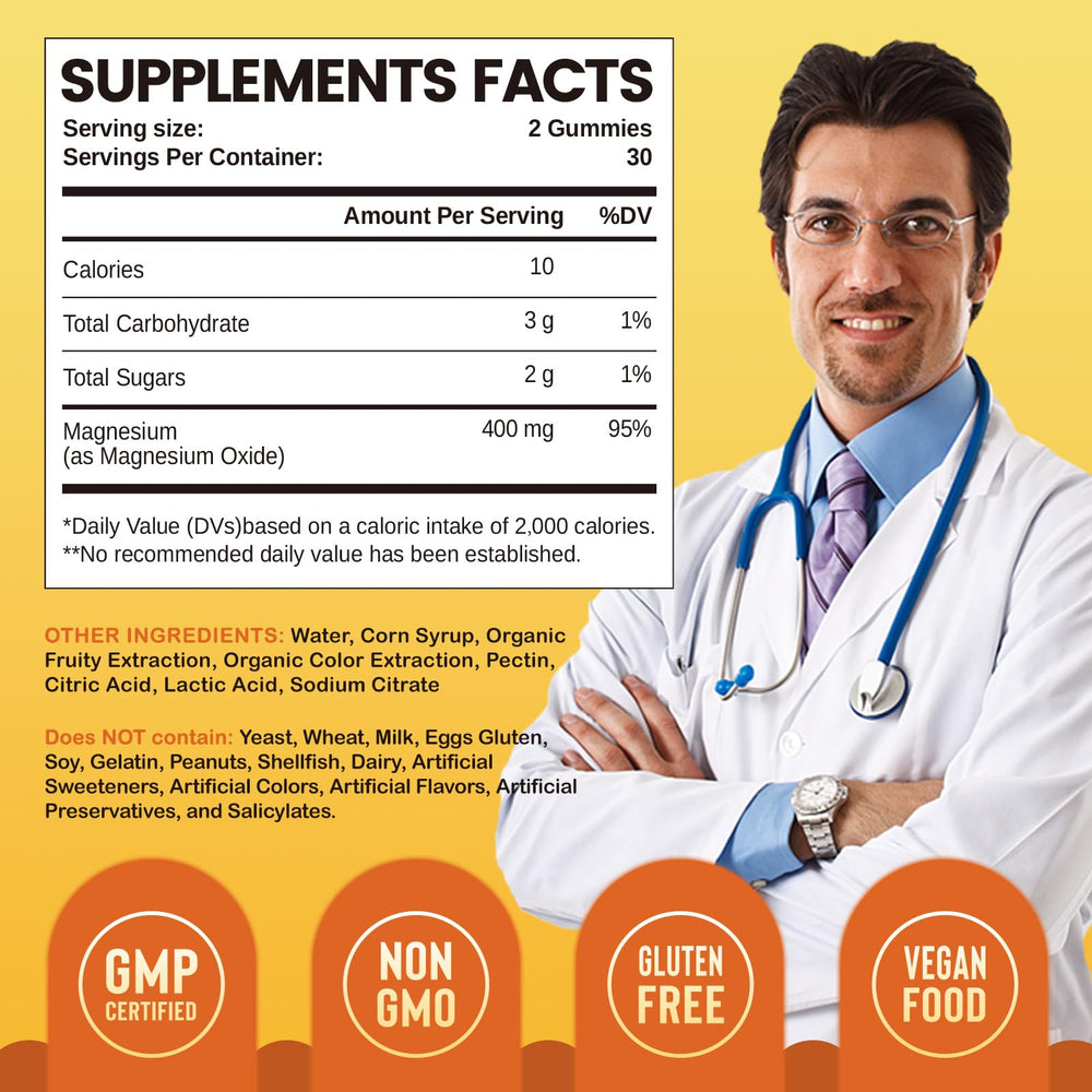 Duwhot Magnesium Oxide Gummies lemon flavor bite close-up for easy chewing