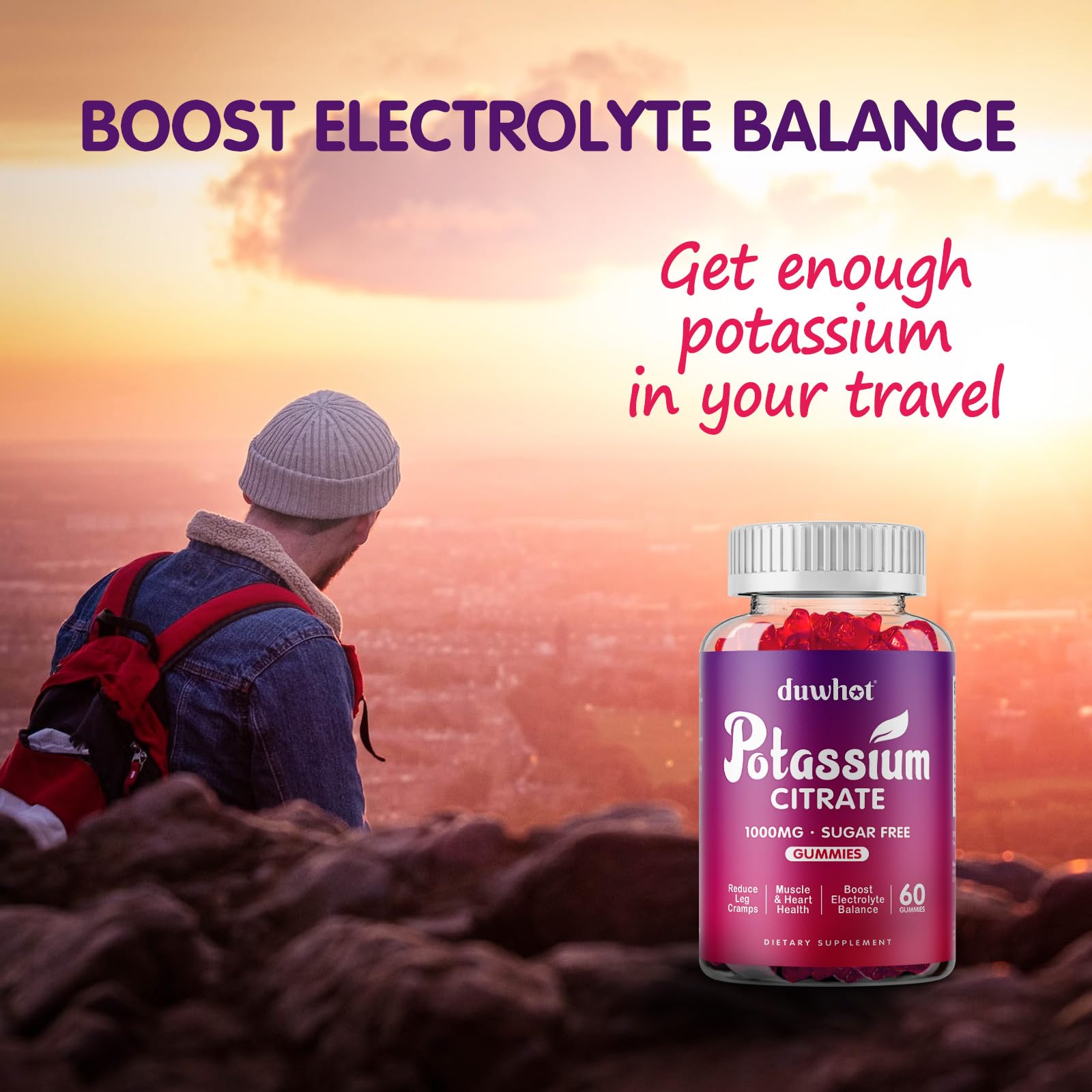 Duwhot ingredients panel emphasising vegan non-GMO gluten-free features