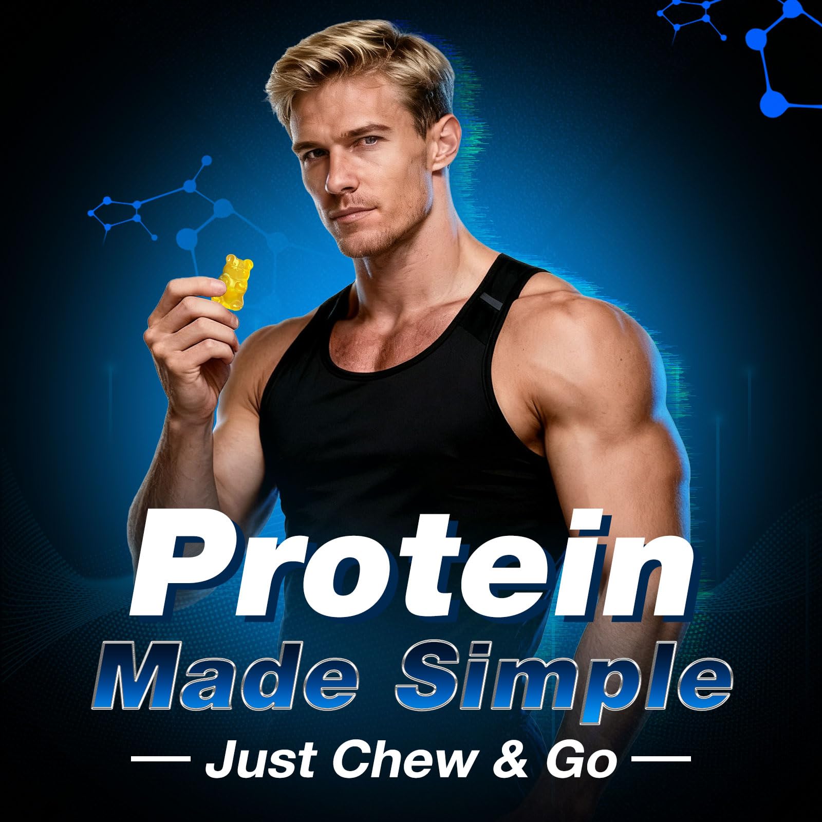 duwhot whey protein gummies lemon jar displays portable protein for everyday snacking.