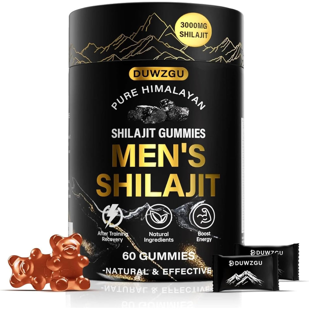Gomitas DUWZGU Shilajit con ingredientes naturales para vitalidad y bienestar diario.