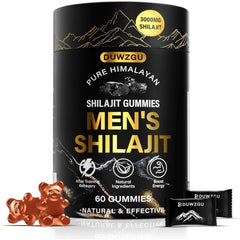 Gomitas DUWZGU Shilajit con ingredientes naturales para vitalidad y bienestar diario.