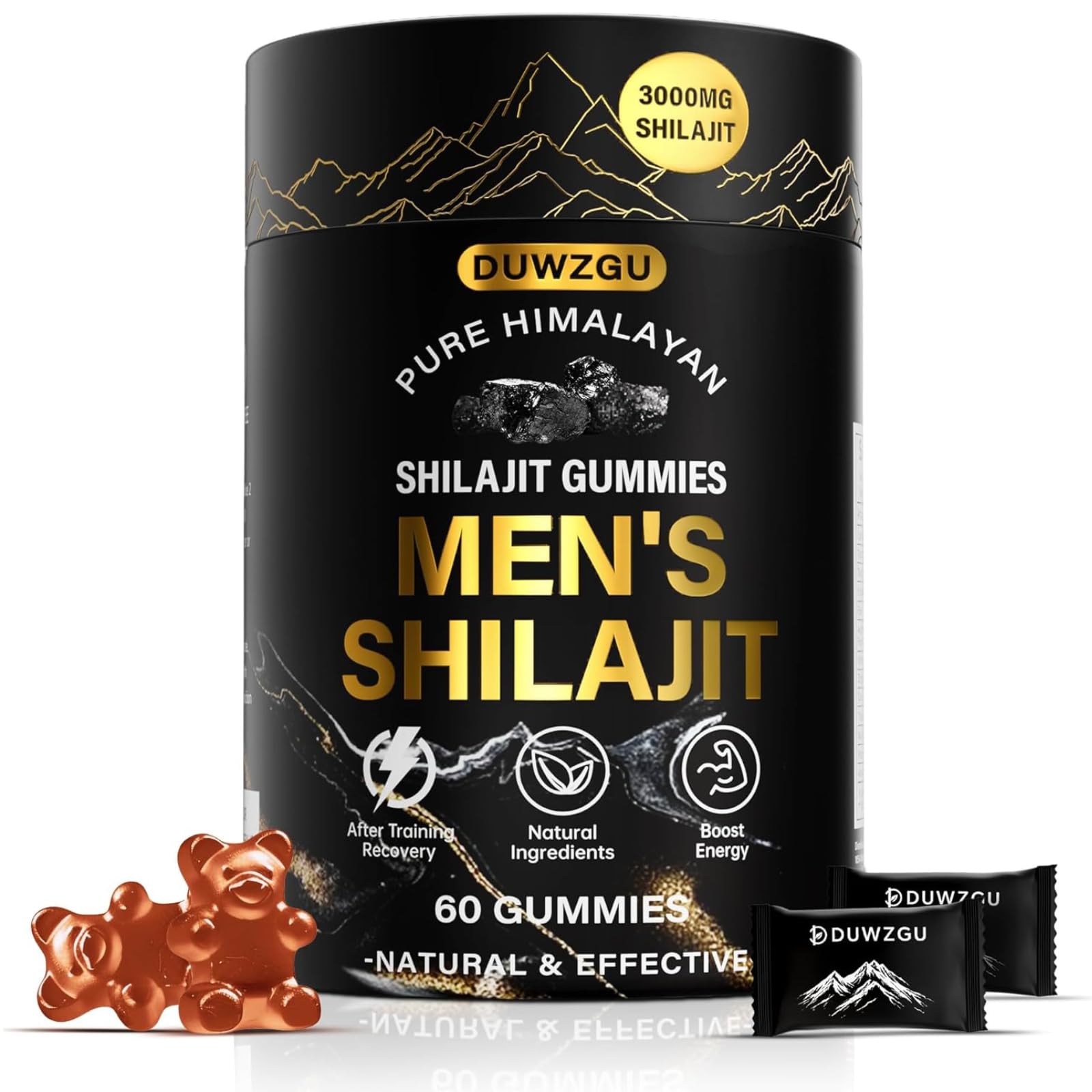 Sabor frutal en gomitas DUWZGU Shilajit para energía agradable.