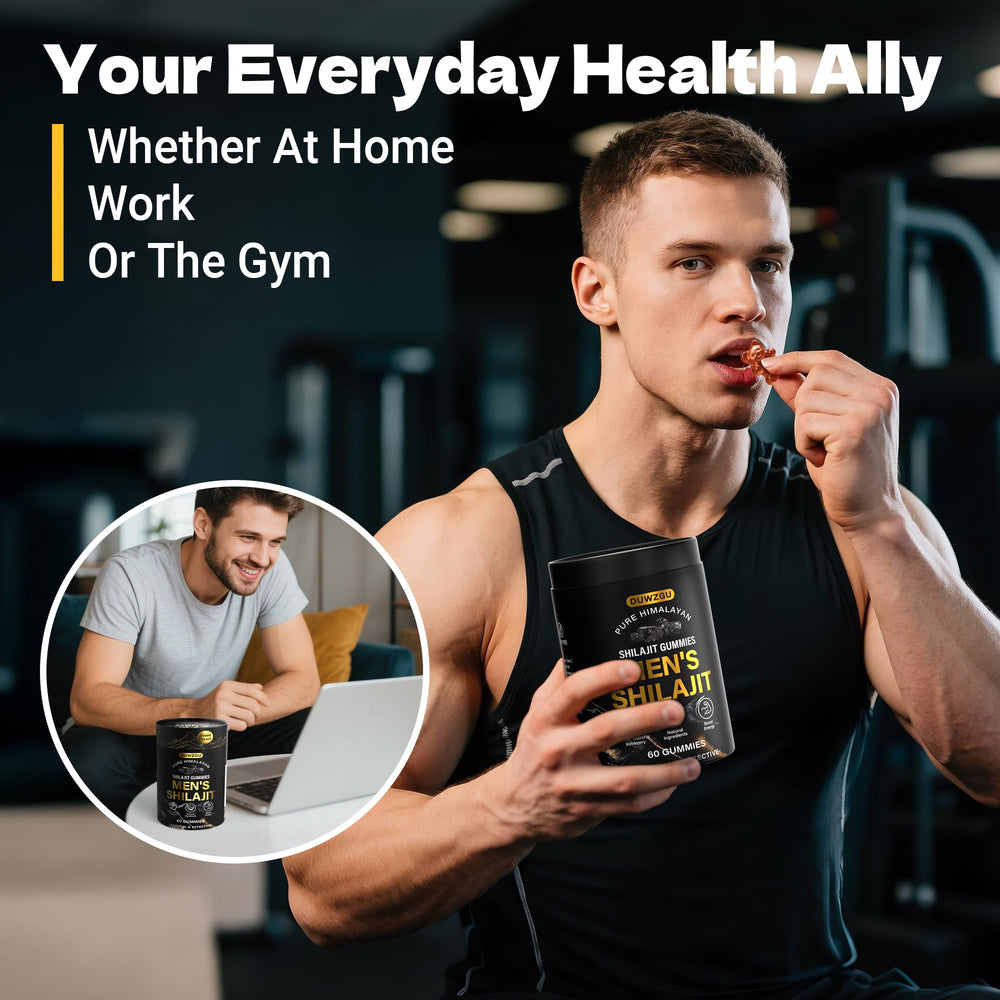 Fórmula DUWZGU Shilajit libre de gluten, apta para dietas.