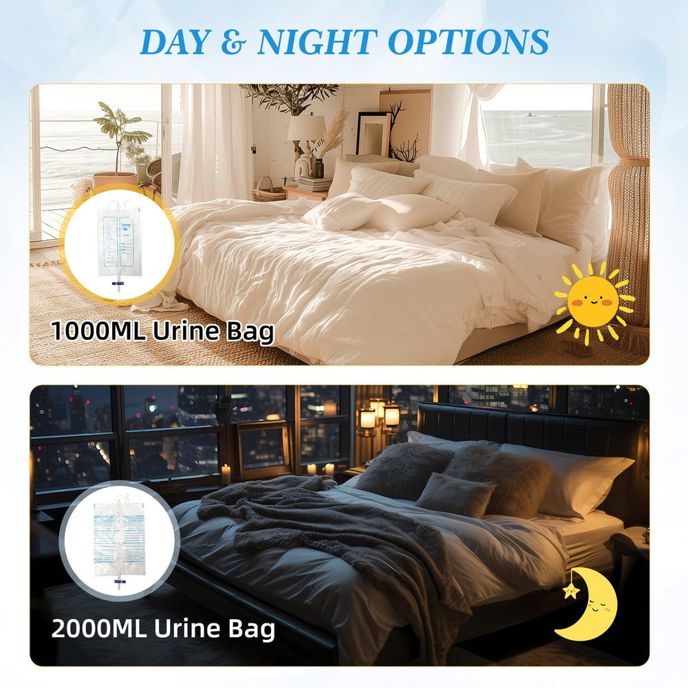 DWCHECK 1000ml urine bag ideal for daytime use and monitoring