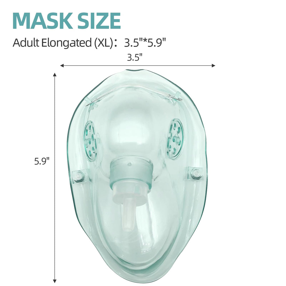 DWCHECK disposable oxygen mask suitable for use with compatible setups.