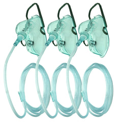 DWCHECK adult XL oxygen mask in green with soft PVC for comfortable wear.