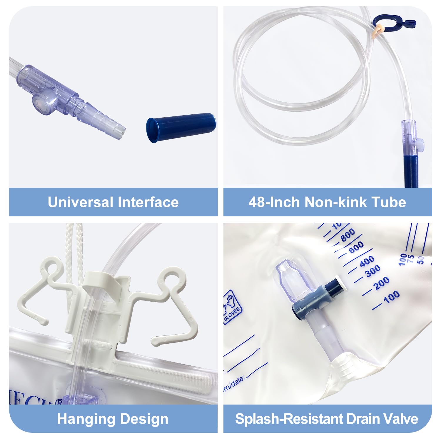 DWCHECK splash-resistant drain spout reduces spills.