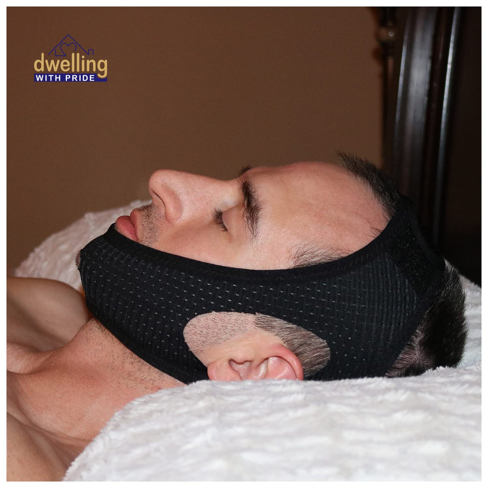 Dwelling With Pride: correa barbilla ajustable para adaptar a mascarillas de sueño.