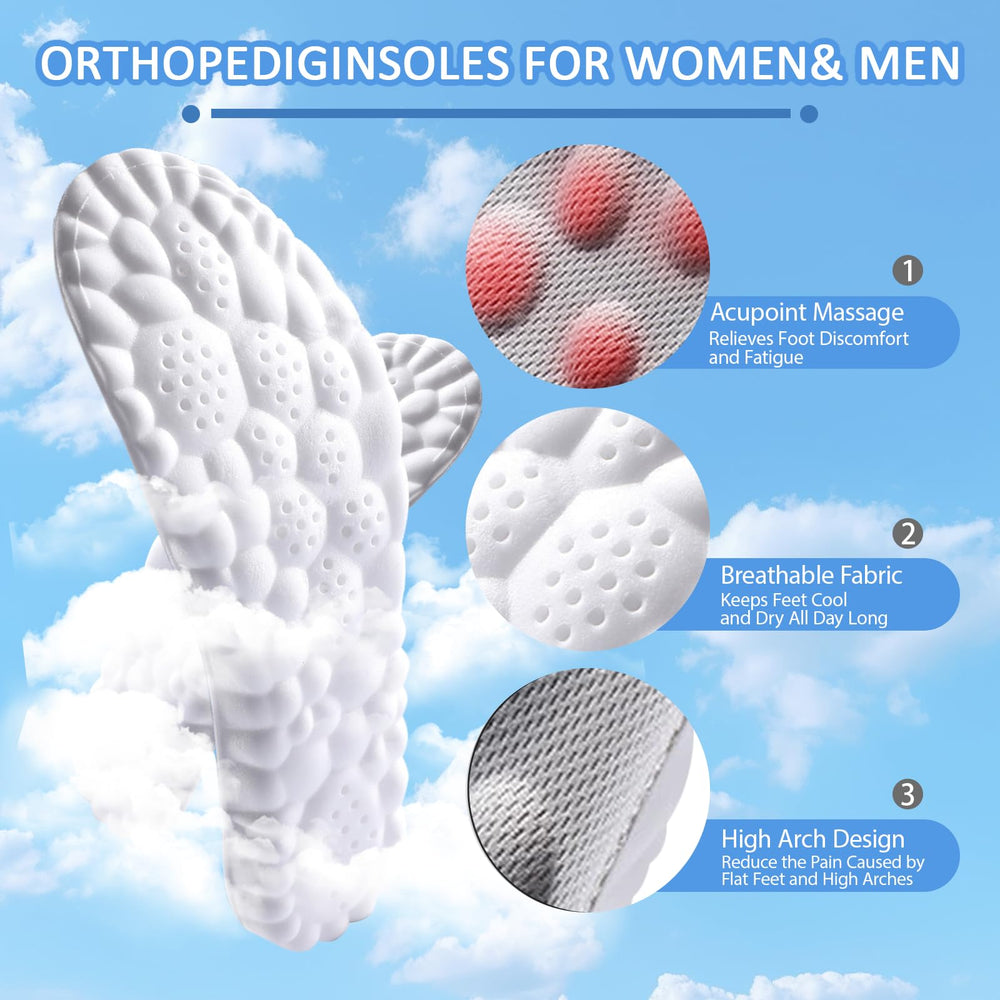 DWTWLE 4D Cloud Insoles arch-support close-up emphasizes stable foot alignment.