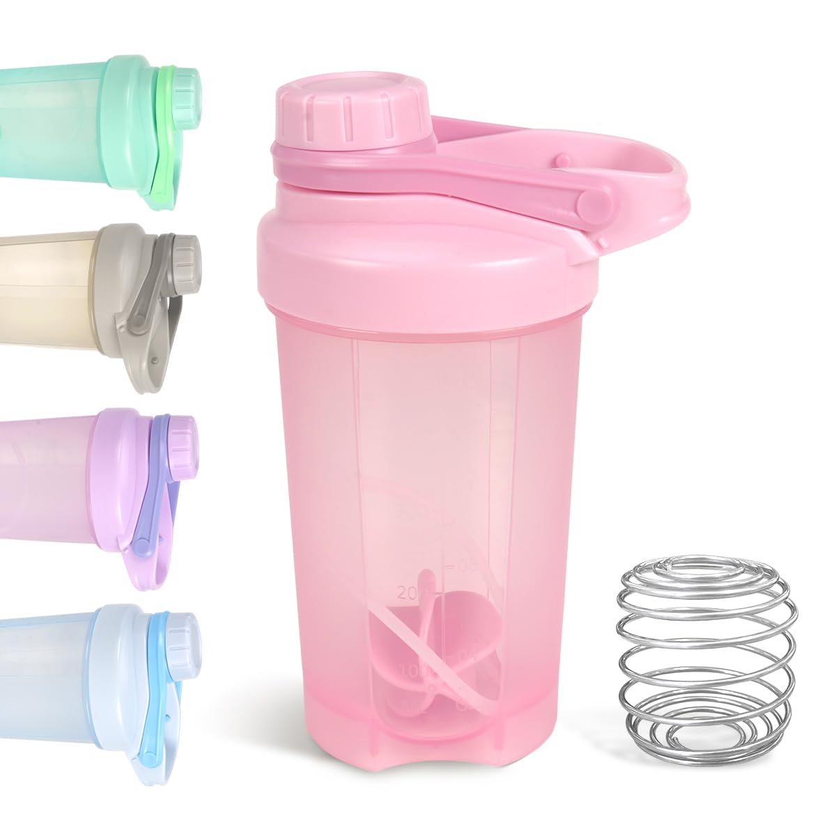 D.Y.A 16oz pink shaker bottle with leak-proof lid for gym use.