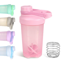 D.Y.A 16oz pink shaker bottle with leak-proof lid for gym use.