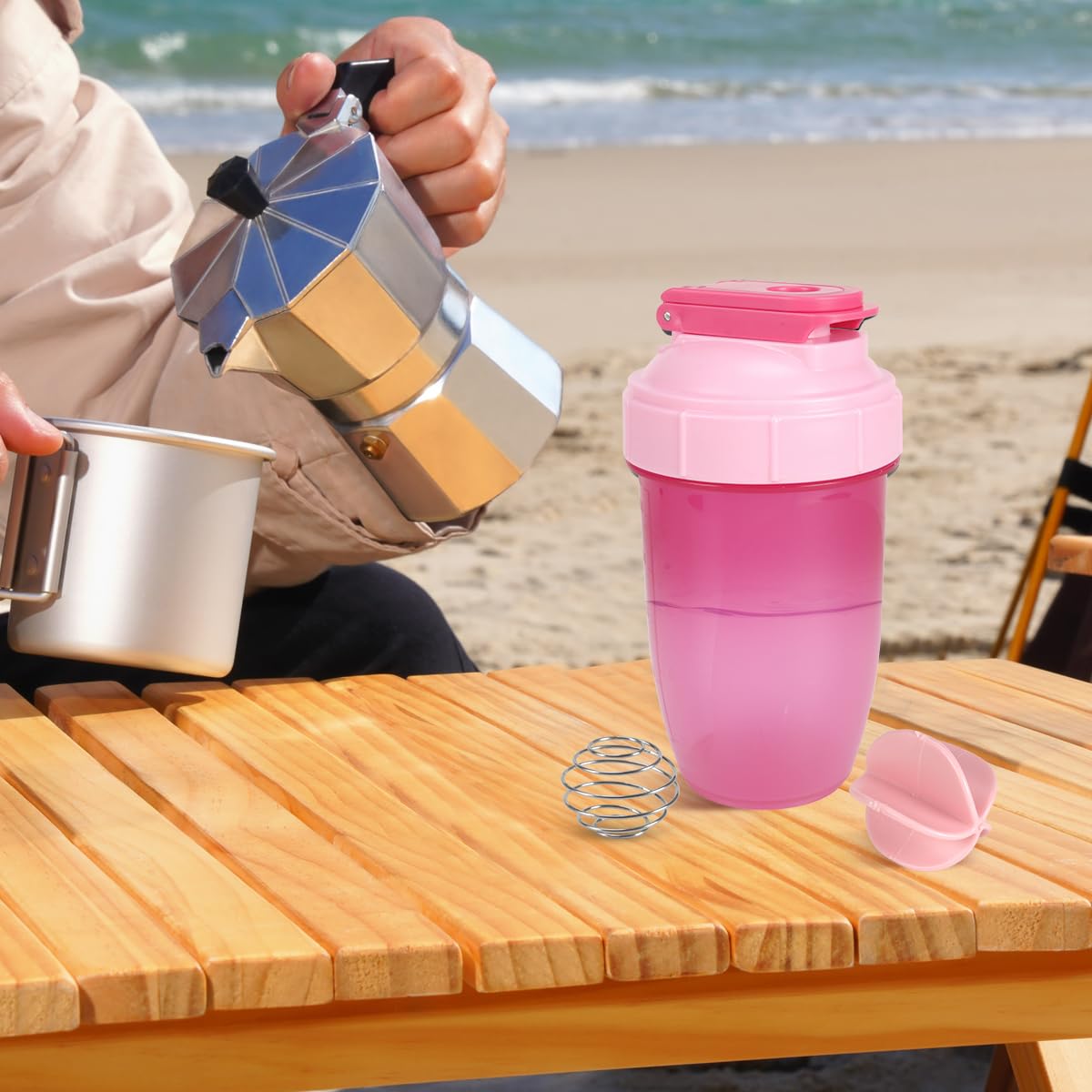 Travel-friendly shaker for pre, intra, and post workout