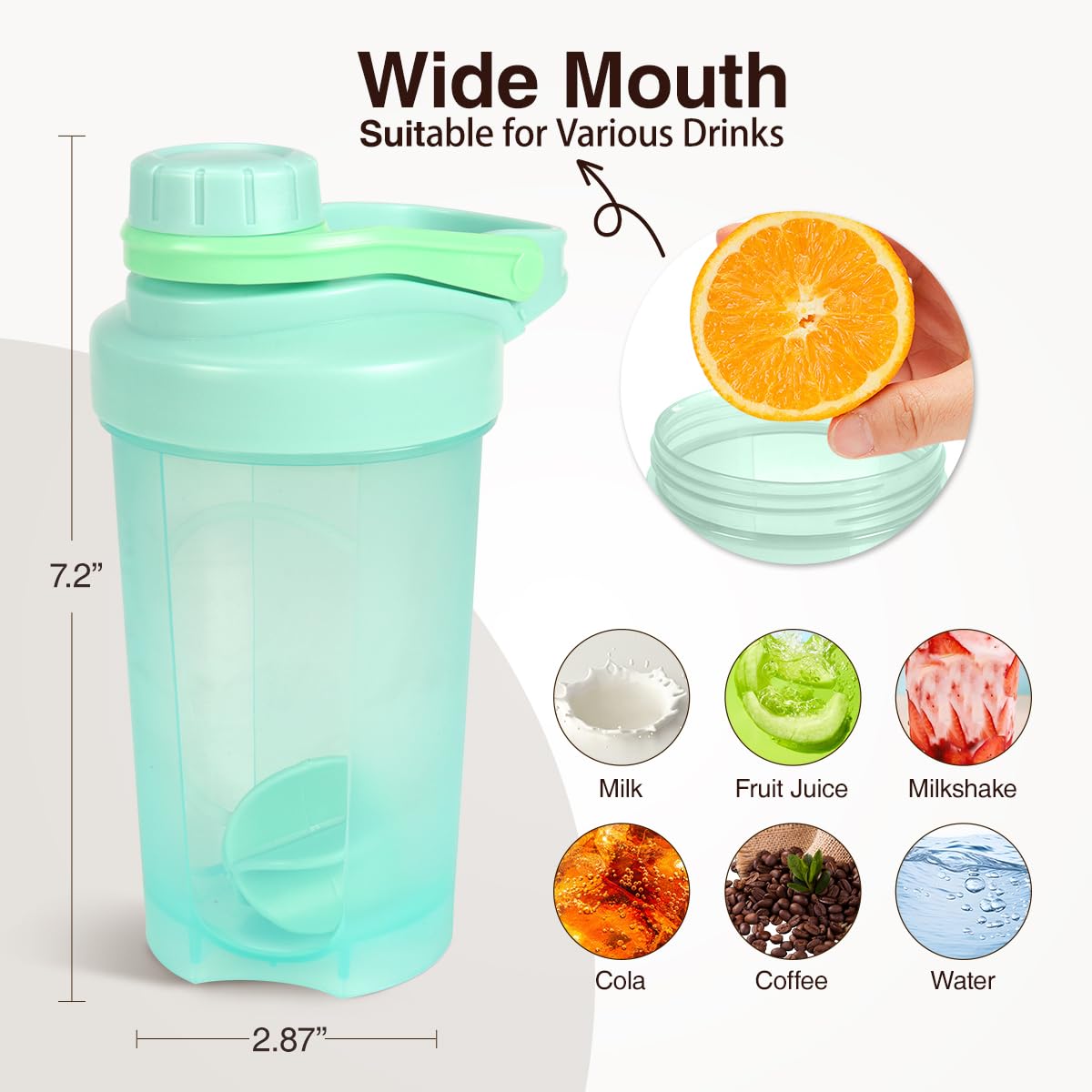 D.Y.A shaker wide mouth opening for easy scooping and cleaning