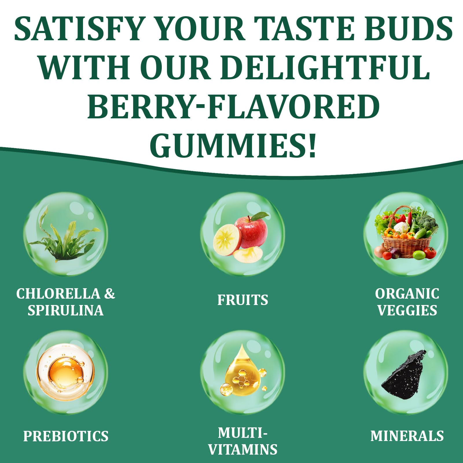 DYDUON Greens Gummies gluten-free, nut-free and dairy-free label for inclusive use.