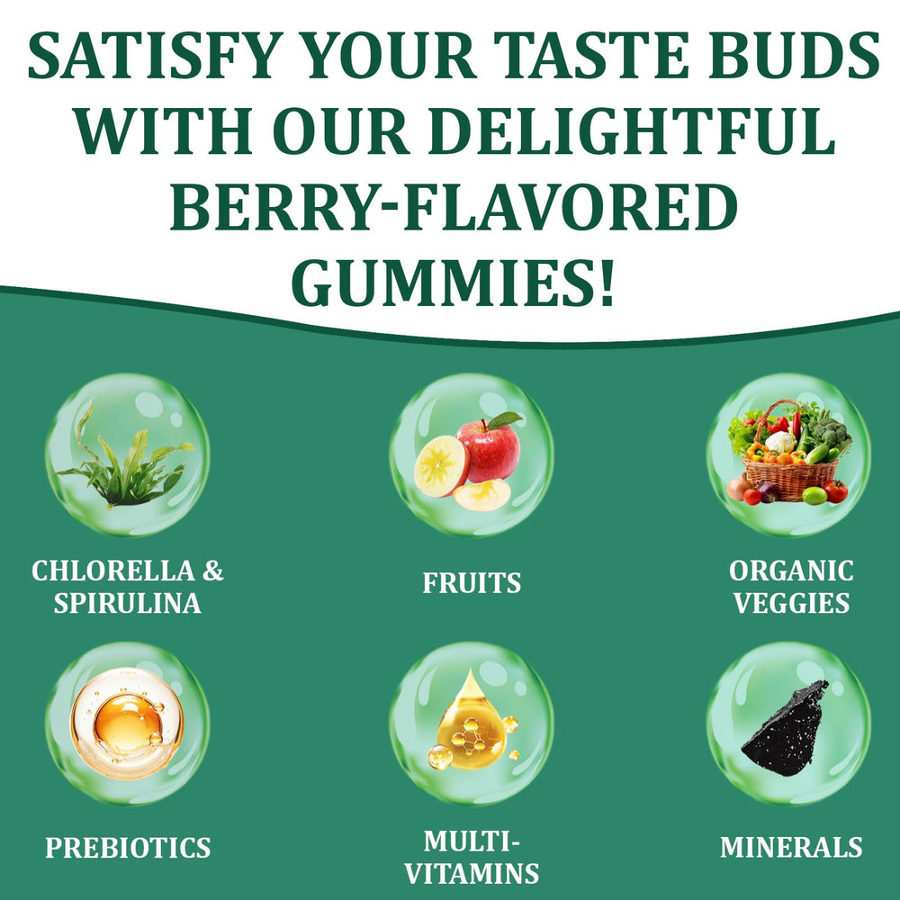 DYDUON Greens Gummies gluten-free, nut-free and dairy-free label for inclusive use.