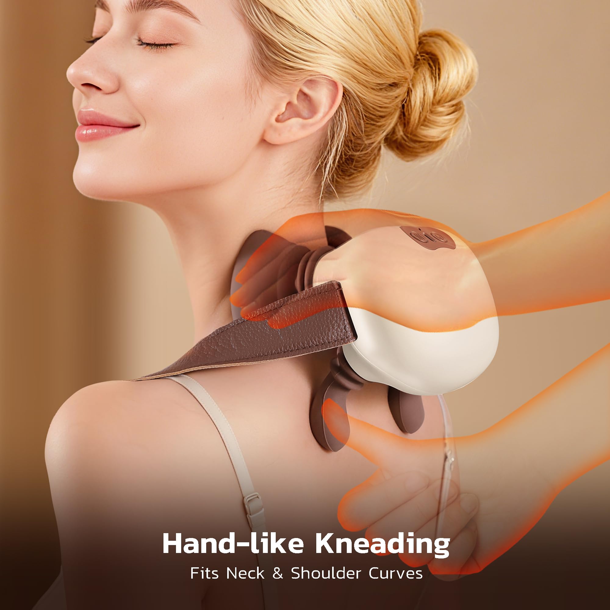Dyhodu hand neck massager cordless rechargeable for freedom of movement.