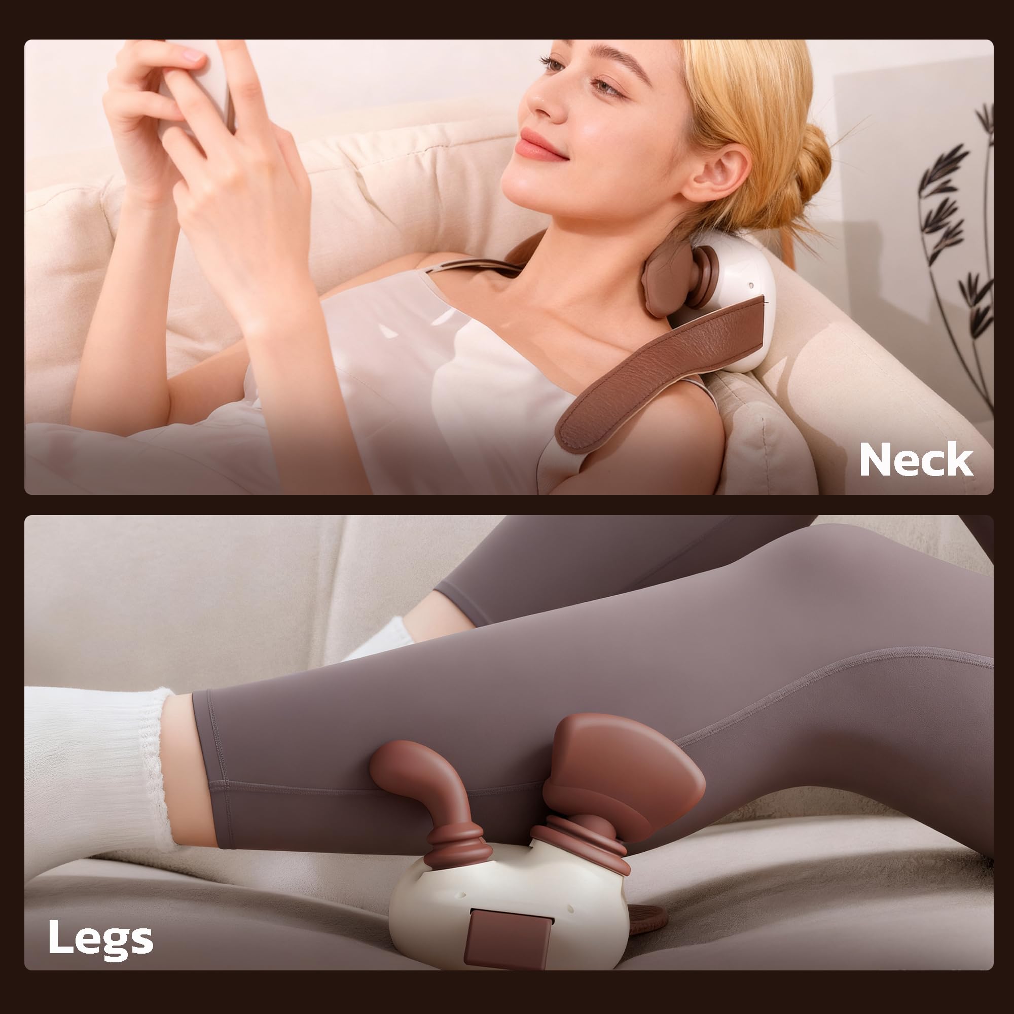 Dyhodu hand neck massager elastic strap enables hands-free use.