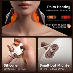 Dyhodu hand neck massager heating levels deliver warm neck relief.