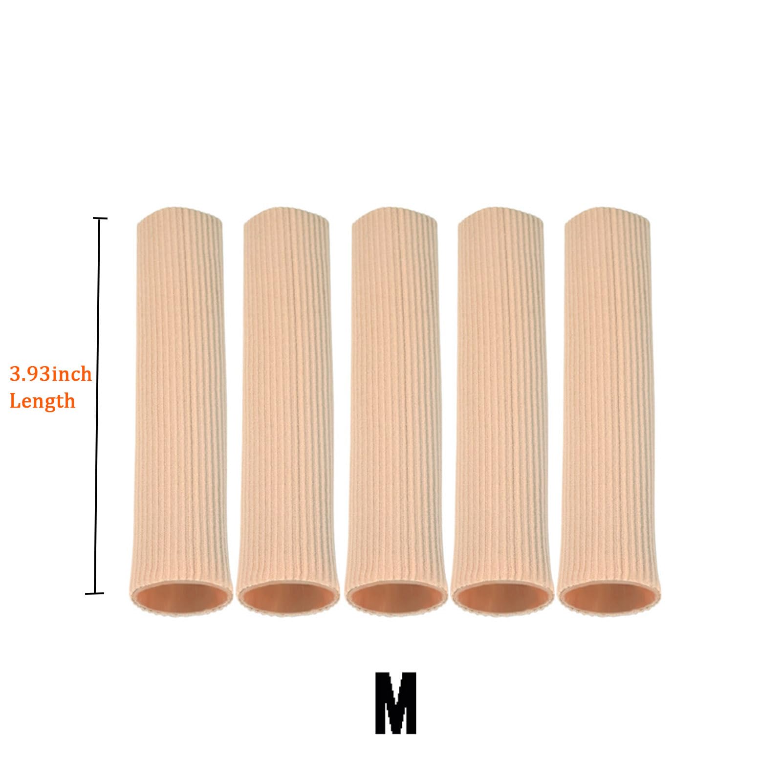 DYKOOK cuttable toe tubes show elastic fabric and silicone gel for a secure fit.