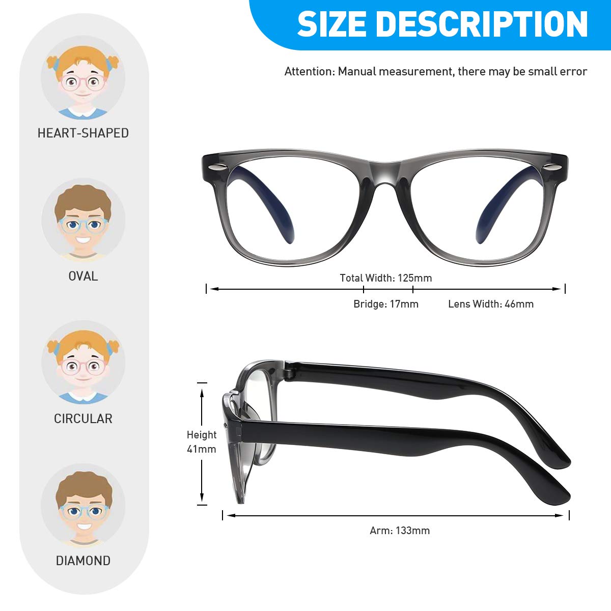 DYLB Kids blue light glasses in-use on desk during homework or gaming sessions