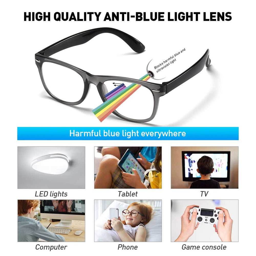 DYLB Kids blue light glasses two-pack packaging highlighting value and convenience