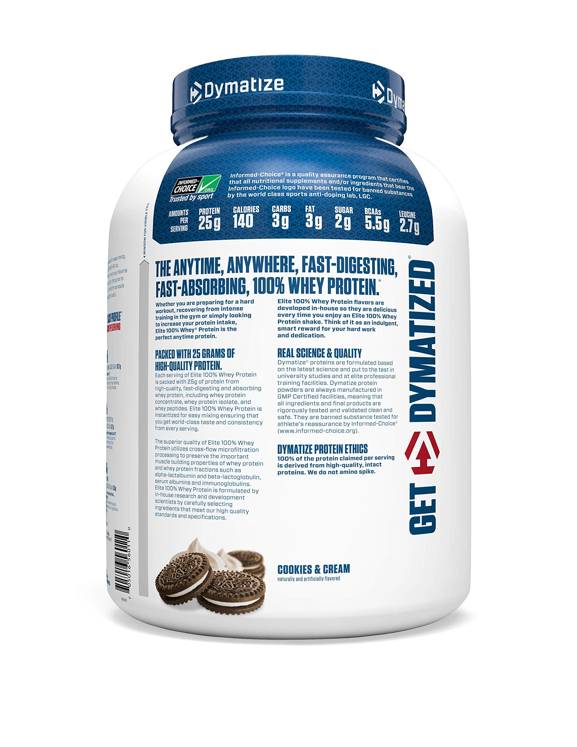 Dymatize Elite 100% Whey shake in glass after workout