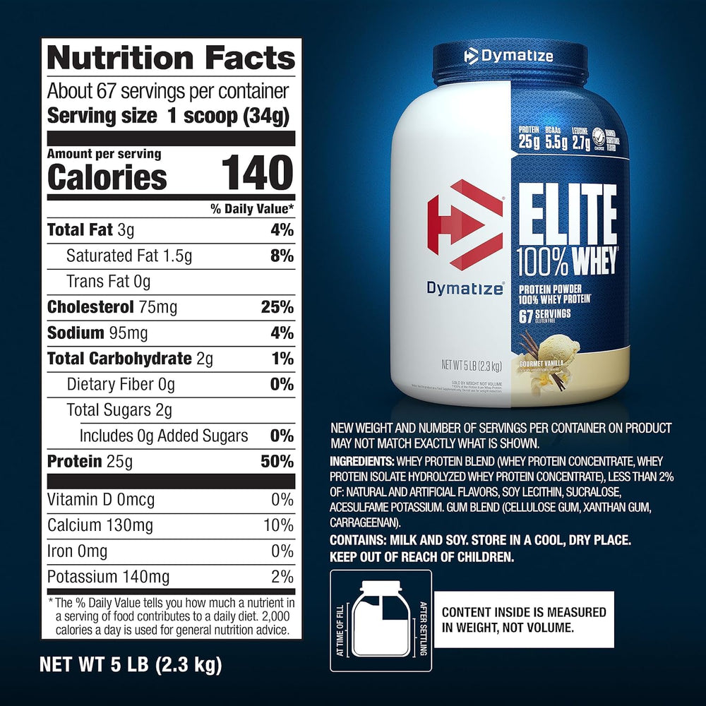 Dymatize Elite Whey Vanilla mixing bottle ready for on-the-go use