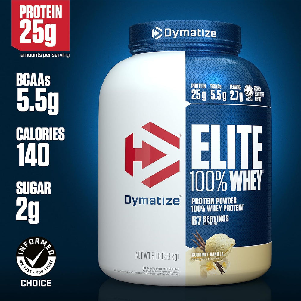 Dymatize Elite Whey Vanilla scoop for easy portion control