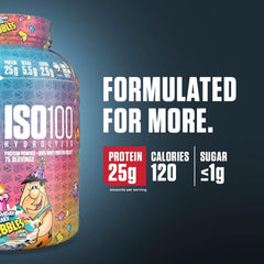 Dymatize ISO100 Birthday Cake pour demonstrates smooth shake preparation.