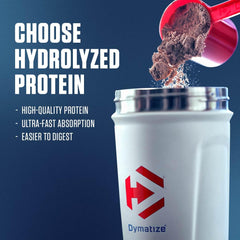 Close-up of Dymatize ISO100 chocolate label highlighting low lactose and low carb
