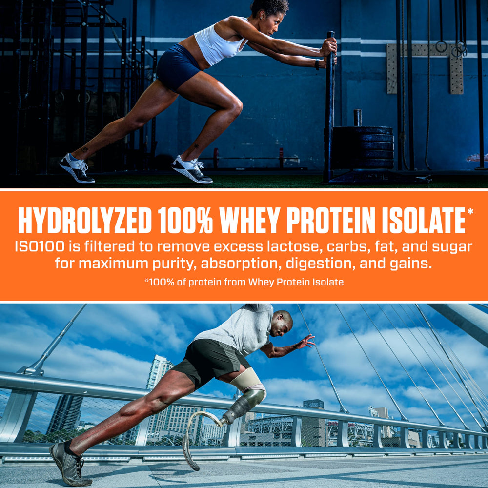 Dymatize ISO100 ingredient list highlights filtration and hydrolyzed protein features