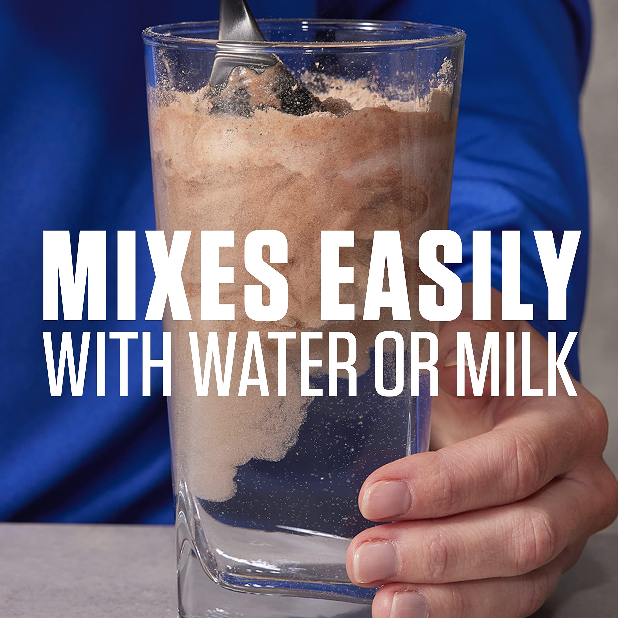 Dymatize ISO100 scoop close-up highlights 25 g protein per serving.
