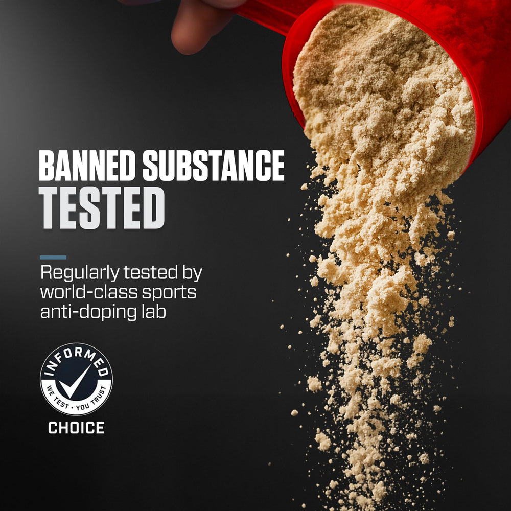 Dymatize ISO100 Strawberry protein powder closeup showcasing fine texture