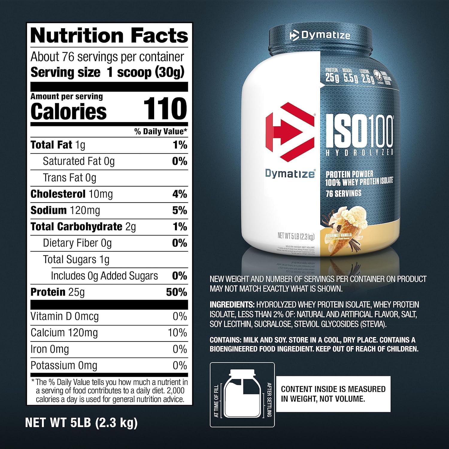 Back label close-up showing gluten-free and protein content.