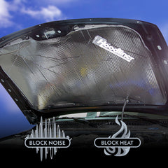 Dynamat Hoodliner aluminized skin reflects heat to protect the hood finish.